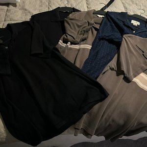 5 Men's Eddie Bauer/Banana Republic Polos 4-Large 1-Med